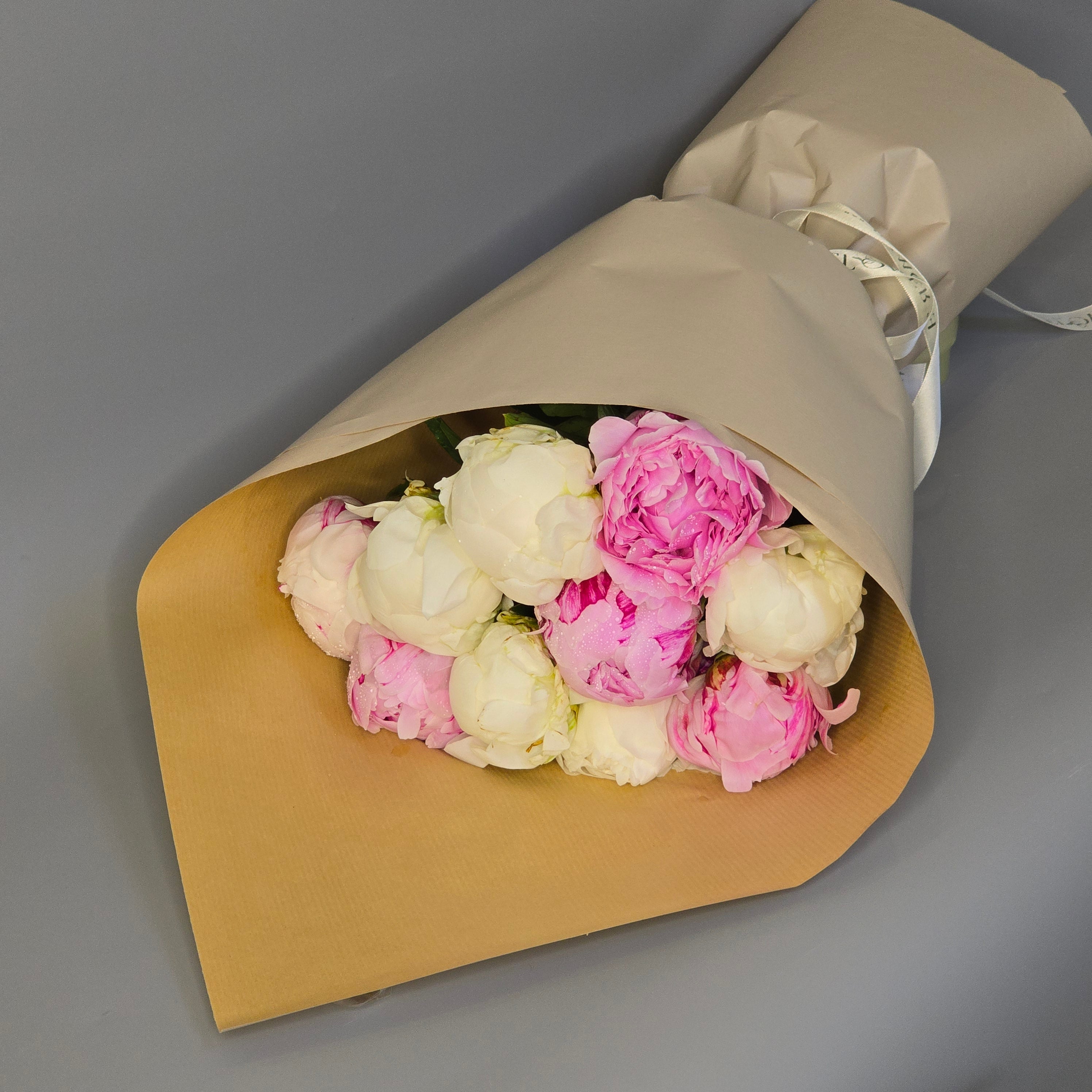 10 Pink and White Peonies