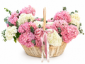 Basket with Hydrangeas