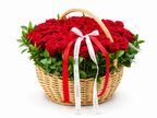 Basket of 101 Red Roses