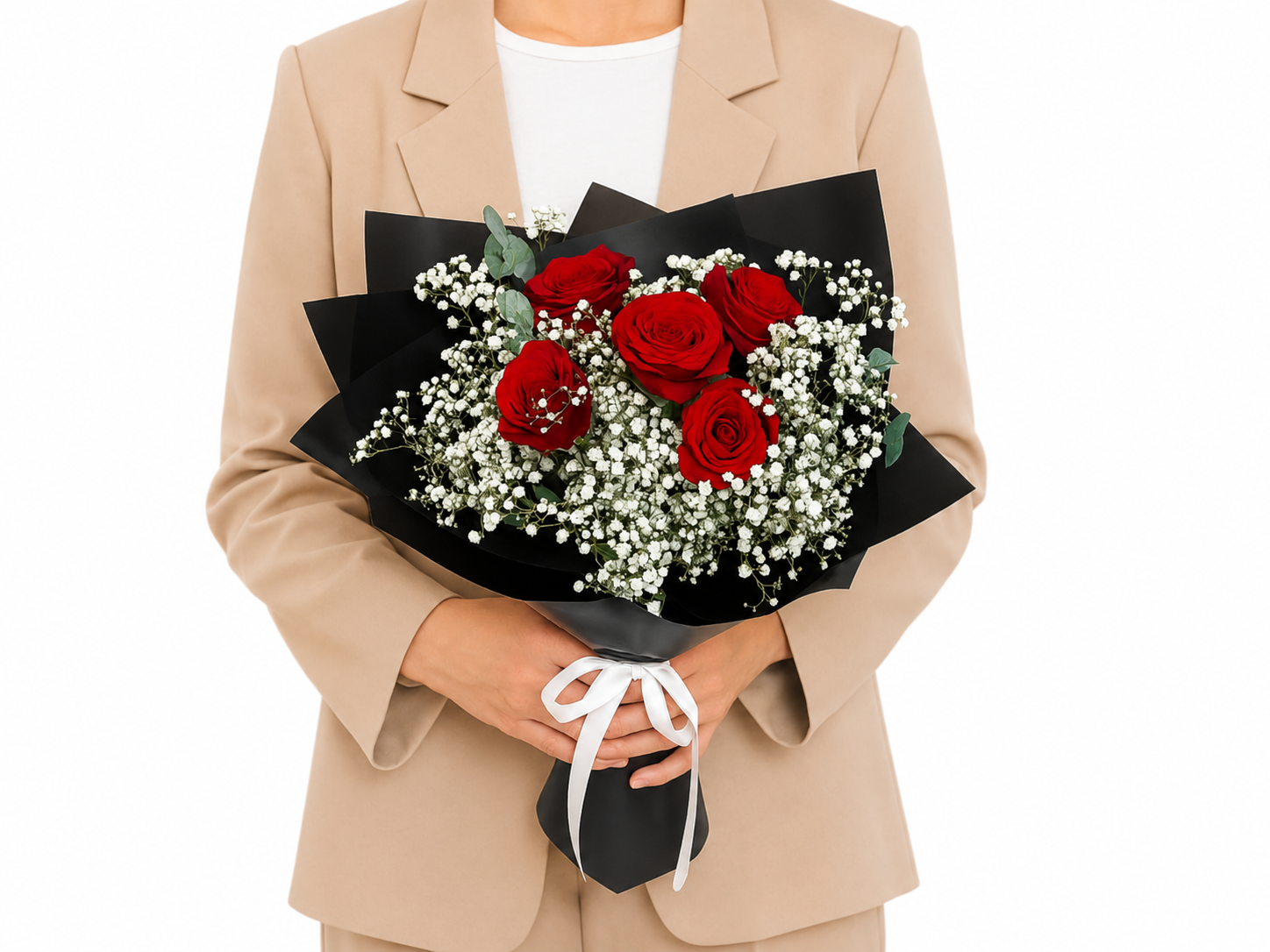 Simple Rose and Gypso Bouquet