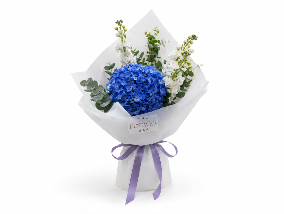 Blue Hydrangea and Matthiola