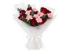 Red Roses and Pink Carnations Bouquet