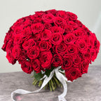Red Roses with Ribbon