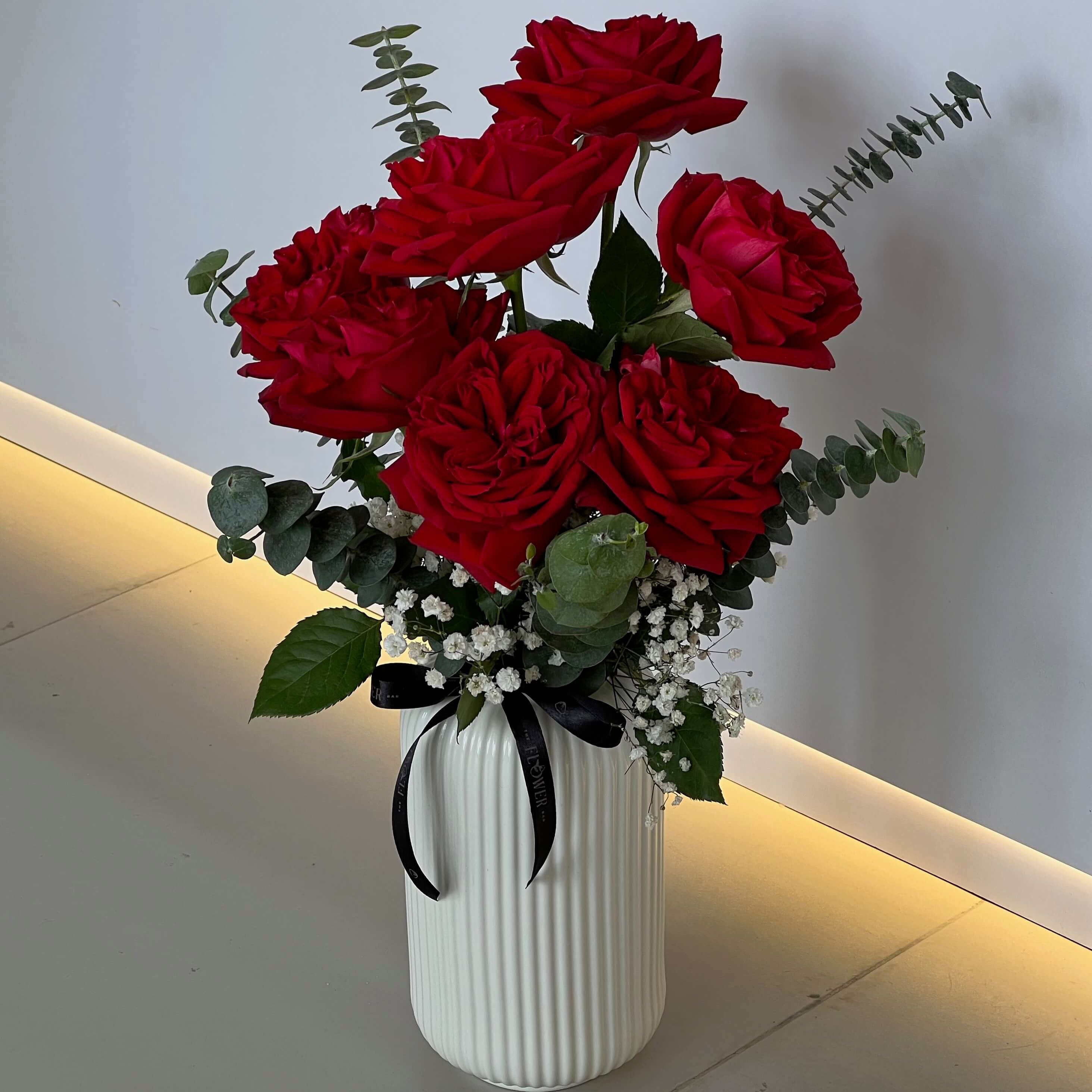 Red Roses in Vase